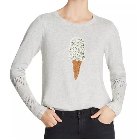 Lisa Todd Sweater Size Large Lickety Split Ice Cream Rhinestone Embellished - Picture 1 of 16